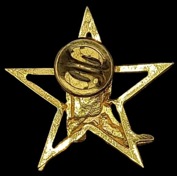 VINTAGE COLLECTIBLE PIN COWBOY BOOT ON TOP OF STAR DESIGN GOLD TONE - Picture 3 of 3